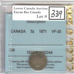 5 Cents 1871 CCCS VF-30