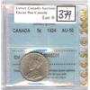 Image 1 : 5 Cents 1924 CCCS AU-50