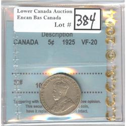 1925 5 ¢ CCCS VF-20