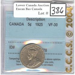 5 Cents 1925 CCCS VF-30