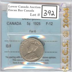 5 Cents 1926 Far 6 CCCS F-12