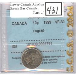10 Cents 1899 Large 99 CCCS VF-30