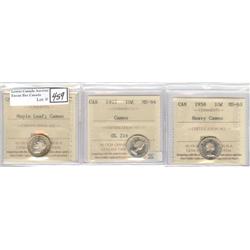 1947, 1955, 1958 10¢  ICCS MS-63,64
