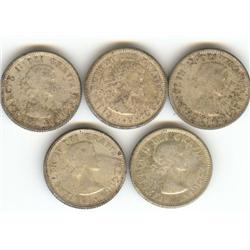 10 Cents 1956 Dot. Lot of 5