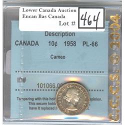1958 10 ¢, CCCS PL-66 Cameo