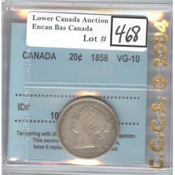 1858 20 ¢, CCCS VG-10