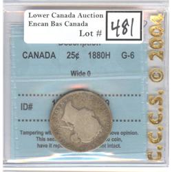 25 Cents 1880H CCCS G-6 W0