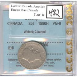 25 Cents 1880H CCCS VG-8 W0