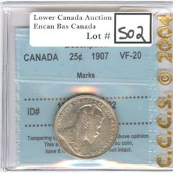25 Cents 1907 CCCS VF-20