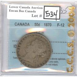 50 Cents 1870 L.C.W. CCCS F-12