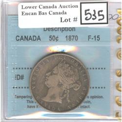 50 Cents 1870 L.C.W. CCCS F-15