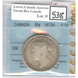 50 Cents 1872H CCCS F-12