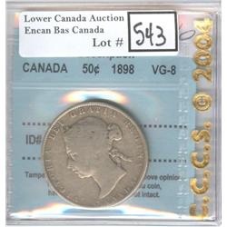 50 Cents 1898 CCCS VG-8