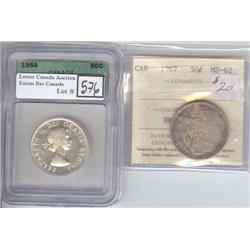 50 Cents 1958 & 1967 Certified