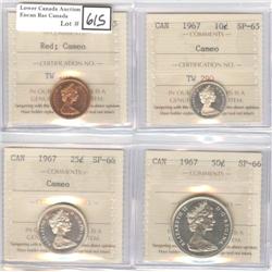 1967 1¢,10¢,25¢,50¢ ICCS SP-65,66