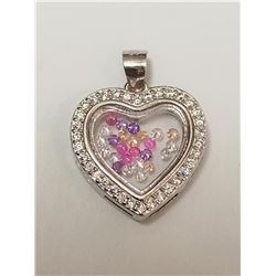 Silver Cubic Zirconia Pendant, Suggested Retail Value $100
