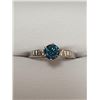 Image 10 : Platinum Blue Diamond(SI, 0.75ct) 2 Side Diamonds(VS, 0.08ct) Ring (~Size 6)(Ring is resizable for $