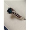Image 3 : Platinum Blue Diamond(SI, 0.75ct) 2 Side Diamonds(VS, 0.08ct) Ring (~Size 6)(Ring is resizable for $