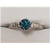 Image 5 : Platinum Blue Diamond(SI, 0.75ct) 2 Side Diamonds(VS, 0.08ct) Ring (~Size 6)(Ring is resizable for $