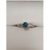 Image 7 : Platinum Blue Diamond(SI, 0.75ct) 2 Side Diamonds(VS, 0.08ct) Ring (~Size 6)(Ring is resizable for $