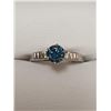 Image 8 : Platinum Blue Diamond(SI, 0.75ct) 2 Side Diamonds(VS, 0.08ct) Ring (~Size 6)(Ring is resizable for $