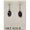 Image 1 : 14K White Gold Sapphire(3.1ct) Shepherd Hook Earrings, Custom Designed in Canada, Insurance Value $1