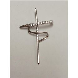 Silver Cubic Zirconia Pendant (~weight 1g)