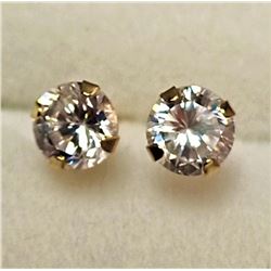 10K White Gold Cubic Zirconia Earrings (~weight 0.3g), Suggested Retail Value $100