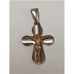 Gold plated Silver Crucifix Pendant (~weight 2g)