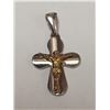 Image 1 : Gold plated Silver Crucifix Pendant (~weight 2g)