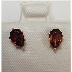 14K Yellow Gold Garnet(0.8ct) Earrings, Suggested Retail Value $150