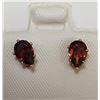 Image 1 : 14K Yellow Gold Garnet(0.8ct) Earrings, Suggested Retail Value $150