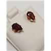Image 3 : 14K Yellow Gold Garnet(0.8ct) Earrings, Suggested Retail Value $150