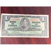 Image 1 : Bank of Canada 1937 One Dollar Bill