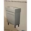 Image 1 : NEW in box -UberHaus 18" Vanity w/ Porcelain Top - High Gloss White Finish (18" W x 34" H x 13.4" D)