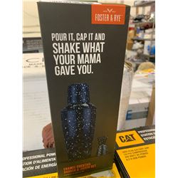 Foster & Rye Enamel Cocktail Shaker and Jigger Set