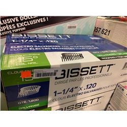 Case of Bissett Electro Galvanized Coil Roofing Nails (1-1/4" x .120")
