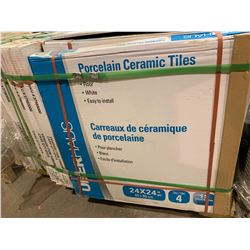 CASE LOT of 4 UberHausWhitePorcelain Ceramic Tiles (24" x 24") 16 sq ft