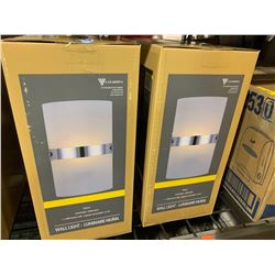 Lot of 2-Canarmna Chrome Frosted Glass Wall Light