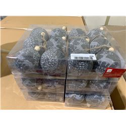 Home accents six piece shatter resistant cable knit ornaments lot of six