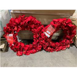 Lot of 2. 28inch Amaryllis wreaths
