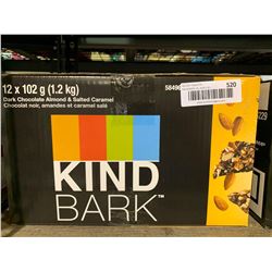Case of Kind Bark Dark Chocolate Almond and Salted Caramel Snack (12 x 102g)