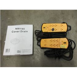 2 Surge Protection Multi Plugs & Cover Drain