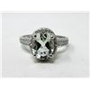 Image 1 : Green Amethyst & Diamond Solitaire Ring