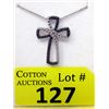Image 1 : 2-Tone Cross Pendant with Diamond