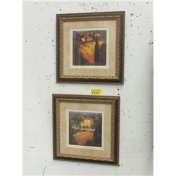 2 Framed J. Weins Prints - 13" x 13"