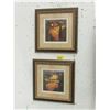 Image 1 : 2 Framed J. Weins Prints - 13" x 13"