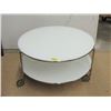 Image 1 : 2 Tier Round Glass Coffee Table on Casters