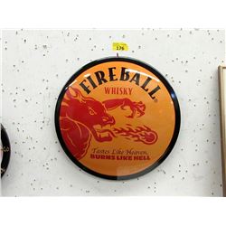 16" Fireball Whiskey Metal Button Sign