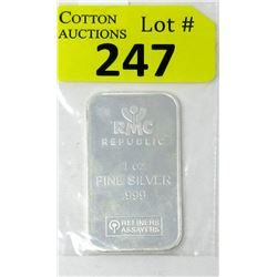 1 Oz Republic Metals Corp .999 Silver Bar